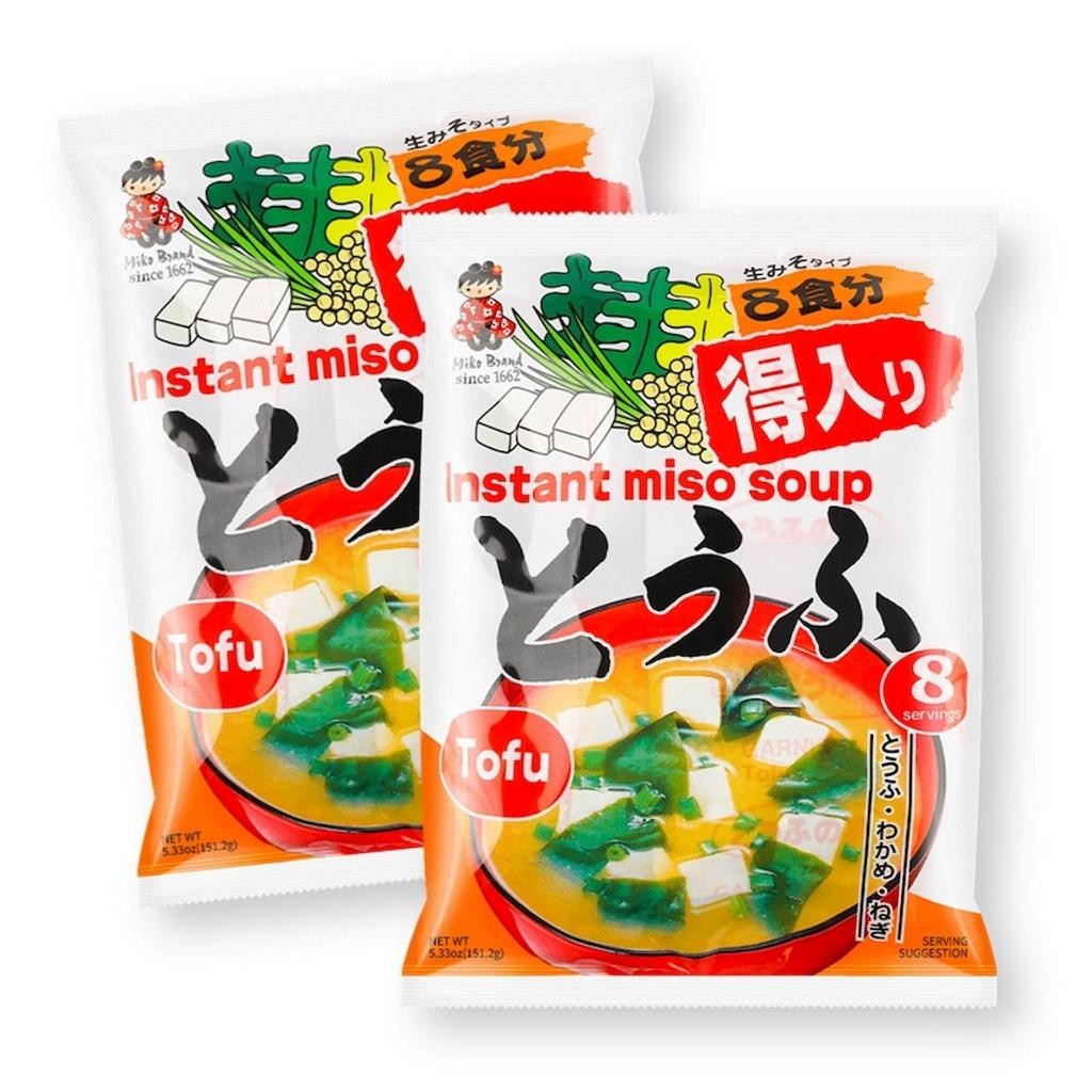 Miko Brand Instant Miso Soup Tofu 5.55 oz.X 2 PKGS Total 16 Servings
