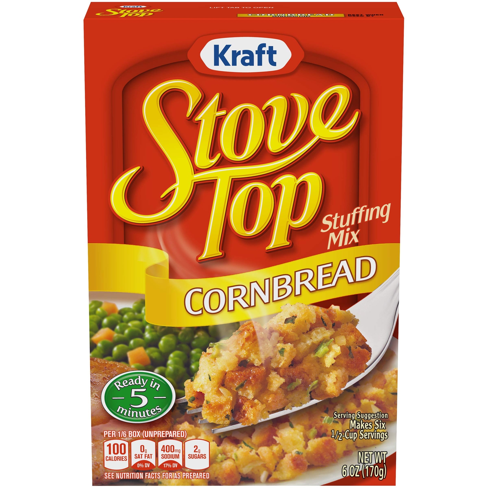 Stove Top Cornbread Stuffing Mix 6 oz Box (Pack of 12)