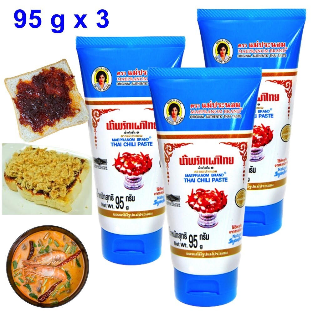 Chili Paste Food Thai Cooking Maepranom Original Topping Bread Tom Yum Kung 95 g