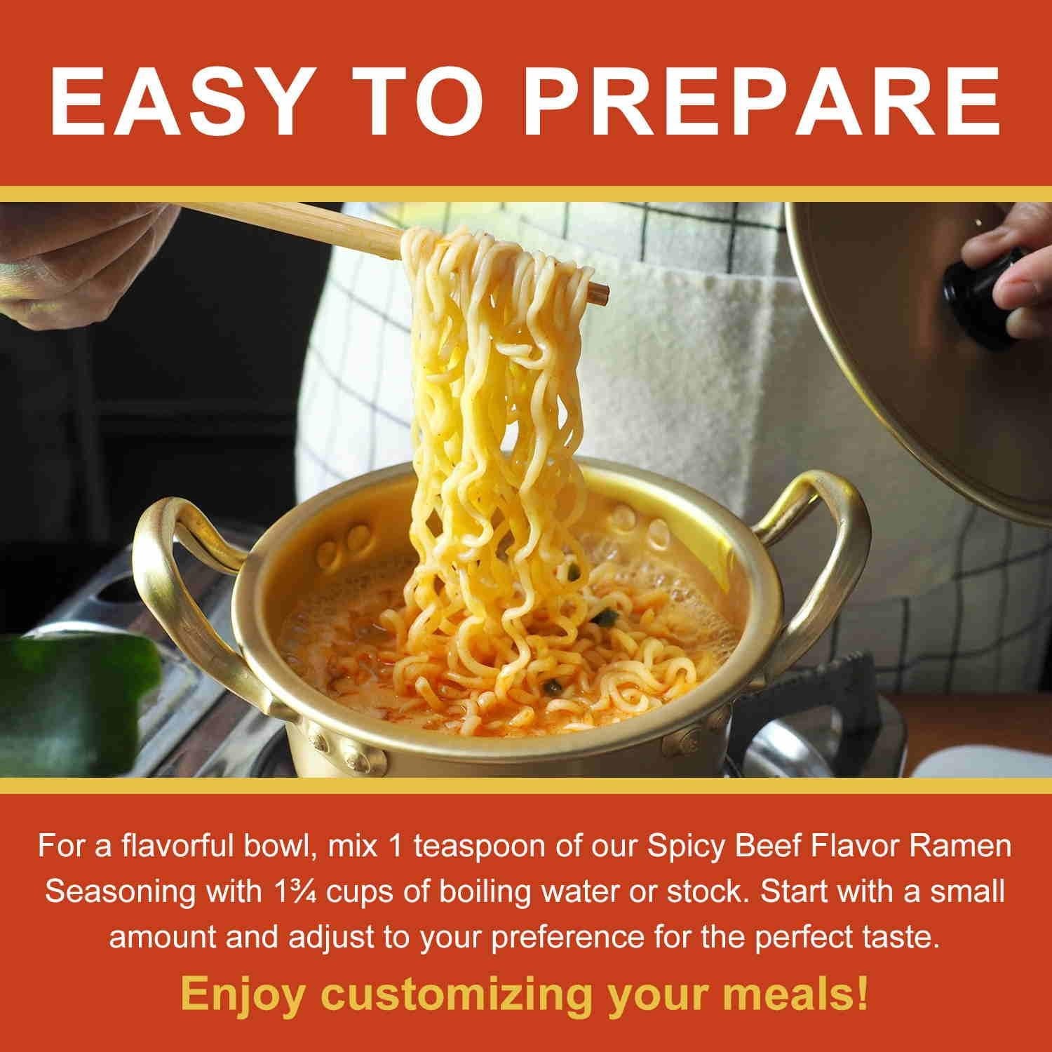 Korean Spicy Beef Ramen Seasoning – Reduced Salt, Gluten-Free, Vegan Noodle Soup