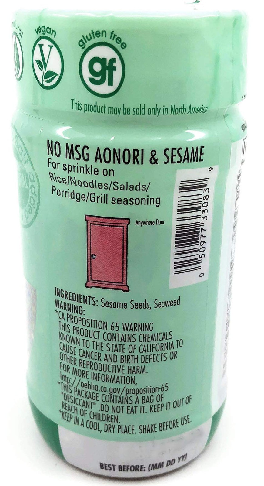 AoNori Goma Furikake Rice Seasoning (No Salt, No MSG, 1.76 Ounce (Pack of 1)