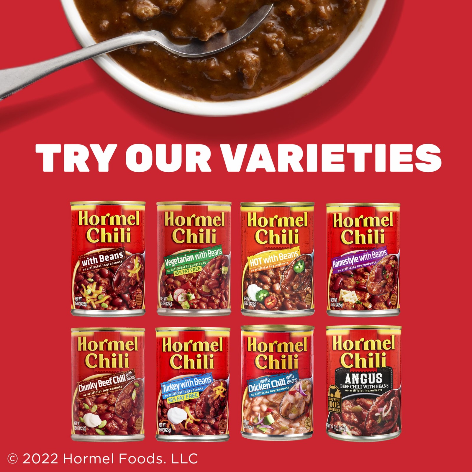 HORMEL Chili Chunky Beef with Beans, No Artificial 15 Ounce, 15oz