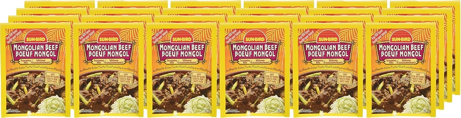 Sun Bird Mongolian Beef Seasoning Mix 1 Oz Packets Chinese Pack of 24