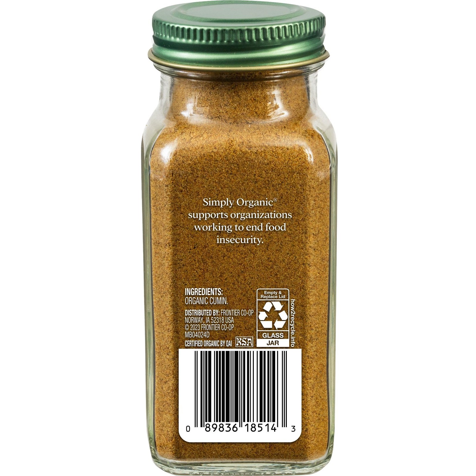 Simply Organic Ground Cumin Seed, 2.31 Ounce Glass (Pack of 1)