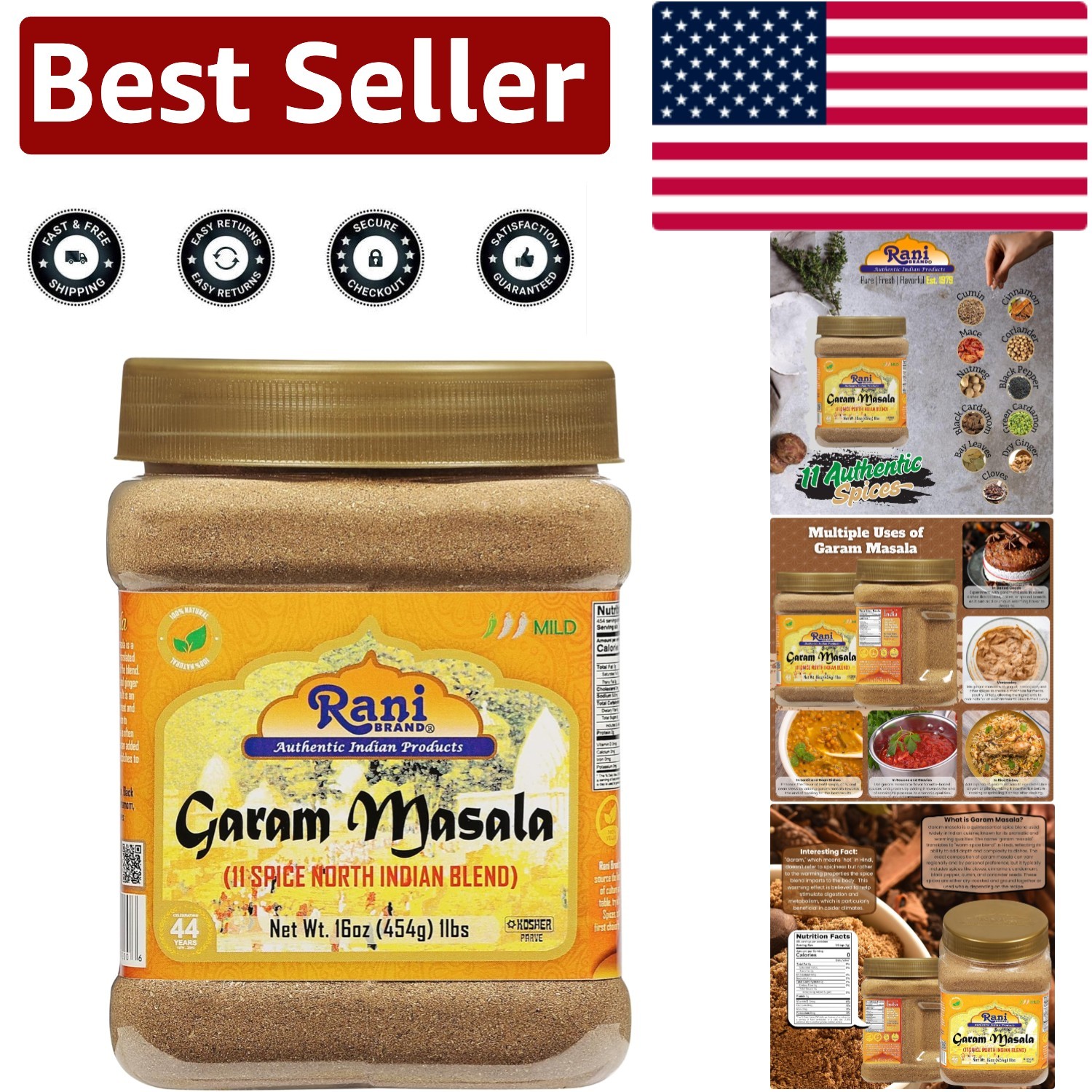 Rani Garam Masala 454g – Pure, Natural & Kosher Spice Blend for Every Kitchen
