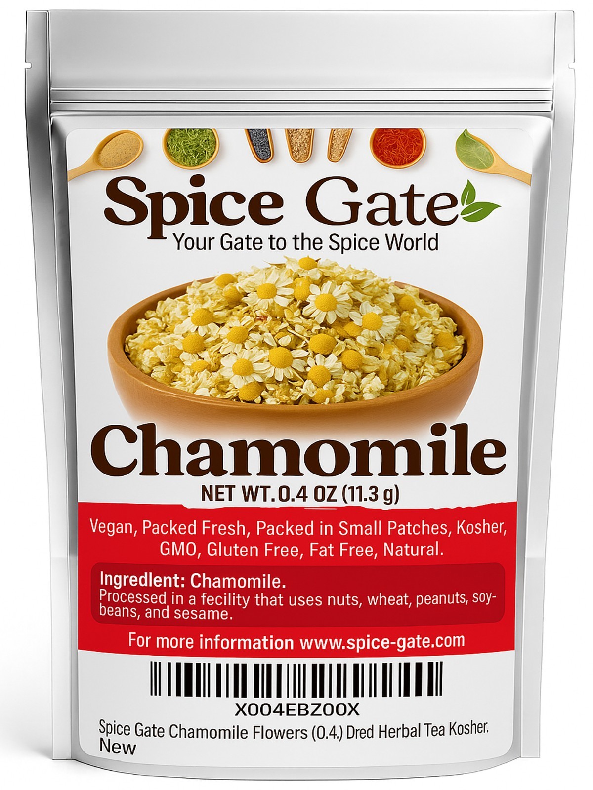 Spice Gate Chamomile Flowers (0.4 oz) Egyptian Loose Dried Herbal Tea Kosher