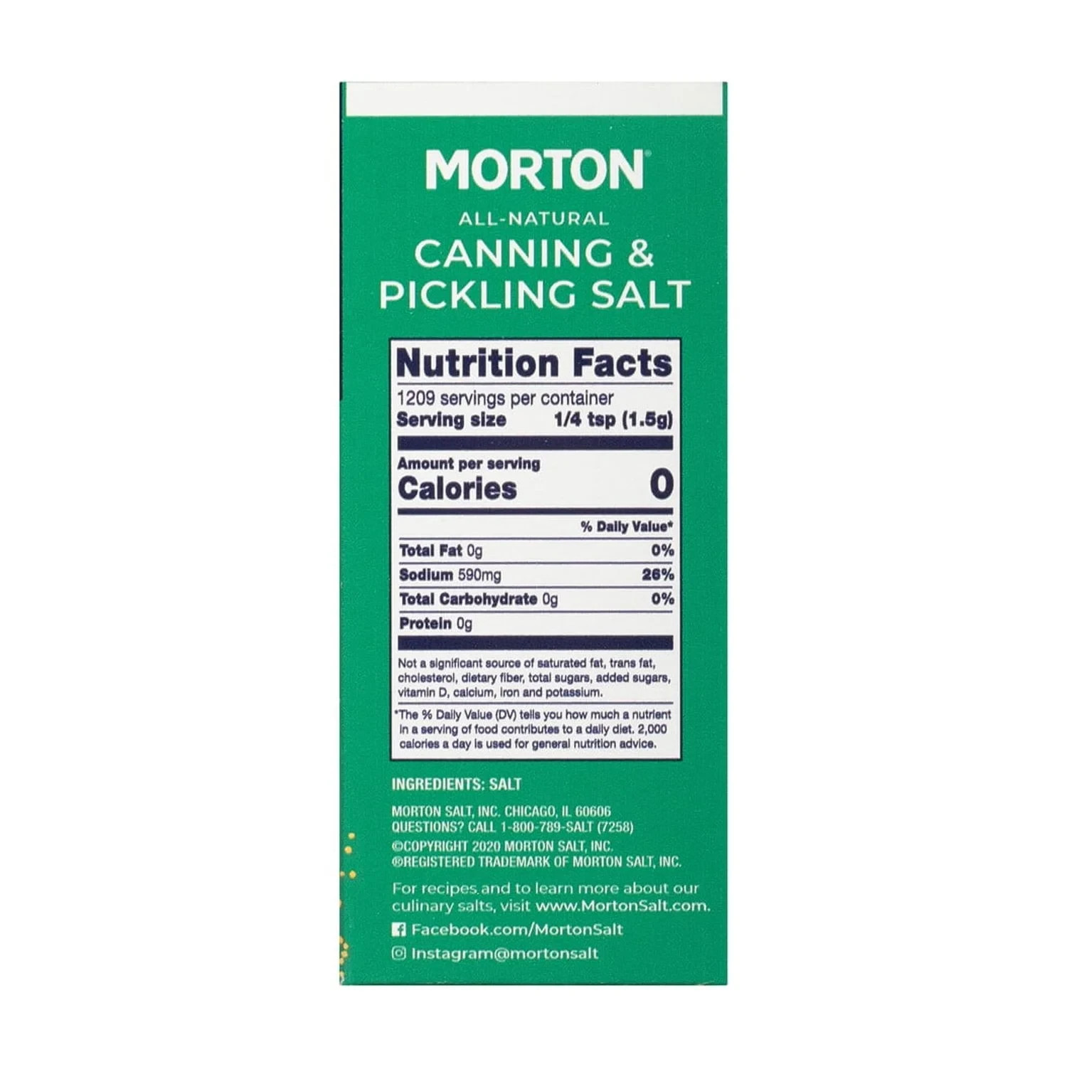 (4 pack) Morton® Canning & Pickling Salt, for Preserving and Pickling, 4 lb Box.