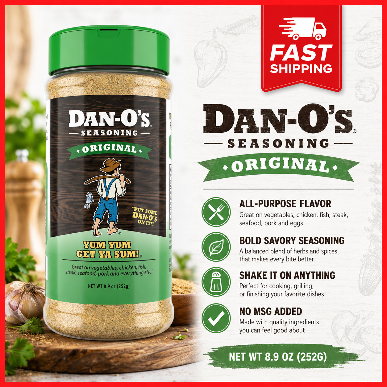 Dan-O’s Original Seasoning All Purpose Spice Blend 8.9 oz Bottle