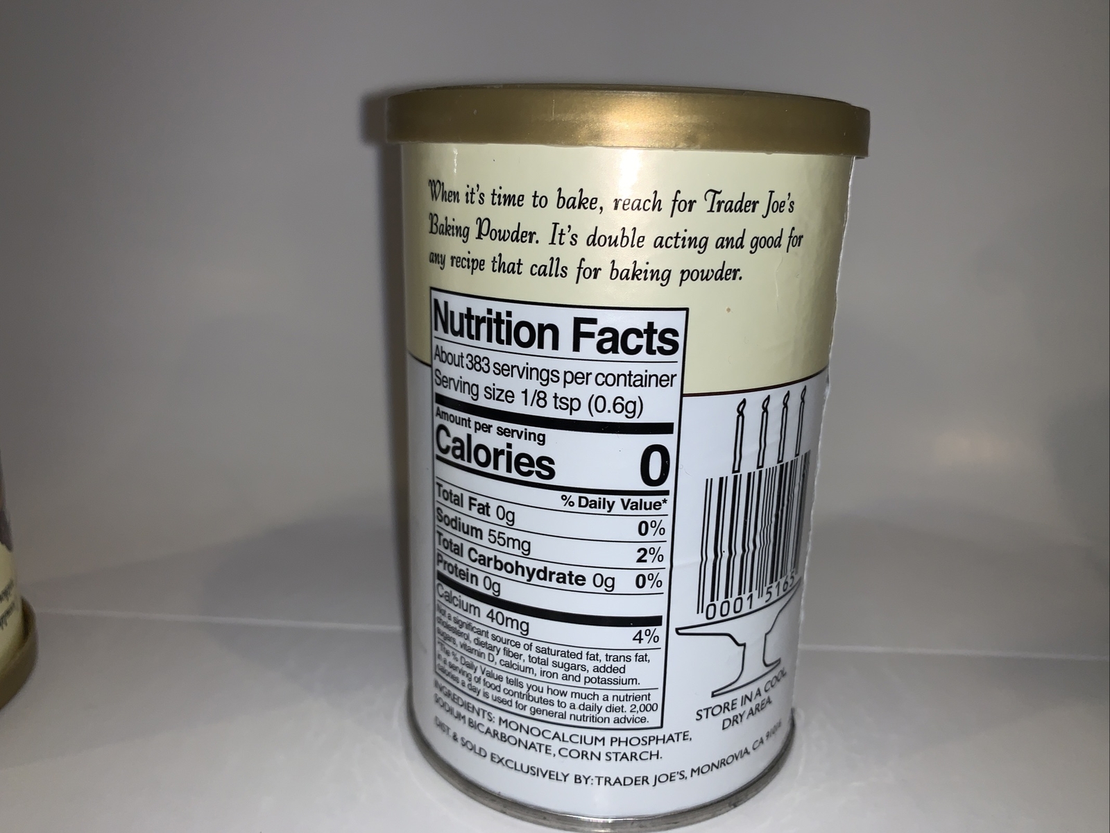 Trader Joe’s Baking Powder Double Acting & Aluminum Free 8.1 Oz- 2 Pack- Fresh⭐️