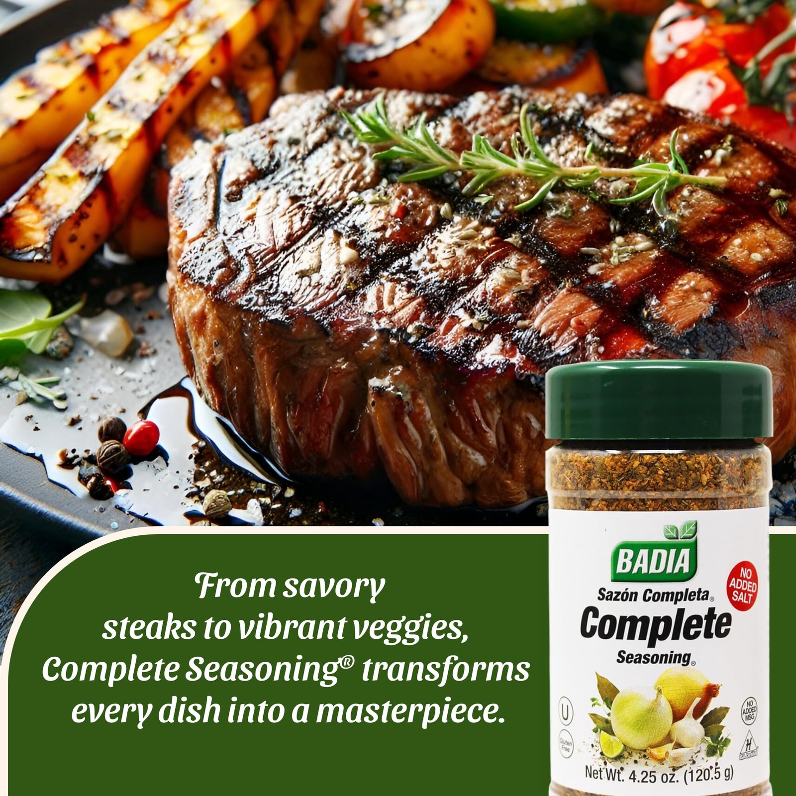 Badia Complete Seasoning Salt-Free, 4.25 oz – 4.5 Ounce (Pack of 1)