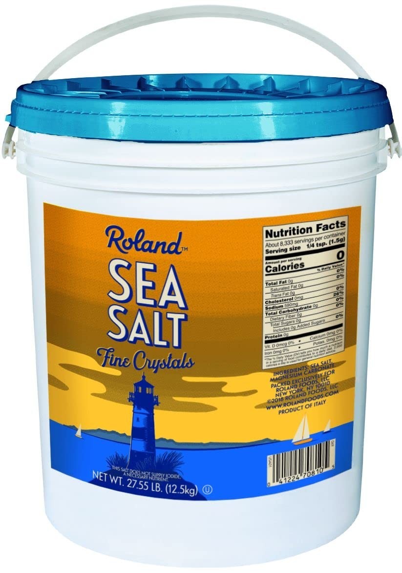 27.55-Pound Fine Sea Salt Crystal Bucket – Gourmet Seasoning for Home Chefs