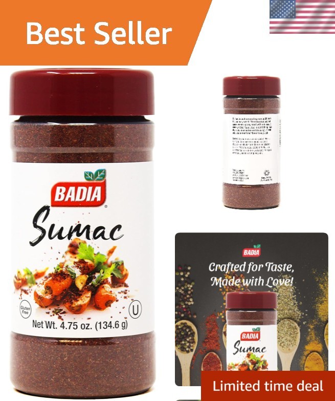 Sumac Spice, 4.75 oz – Ground Sumac Seasoning, Tangy Citrus, Authentic Flavor…