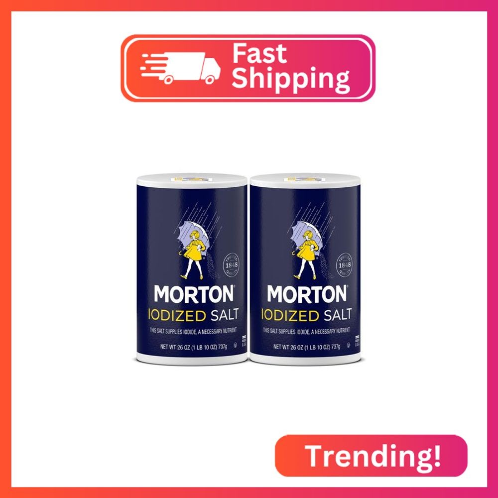 Morton Iodized Salt, All-Purpose, (26 oz), 2-Pack – All-Purpose, Perfect for Coo