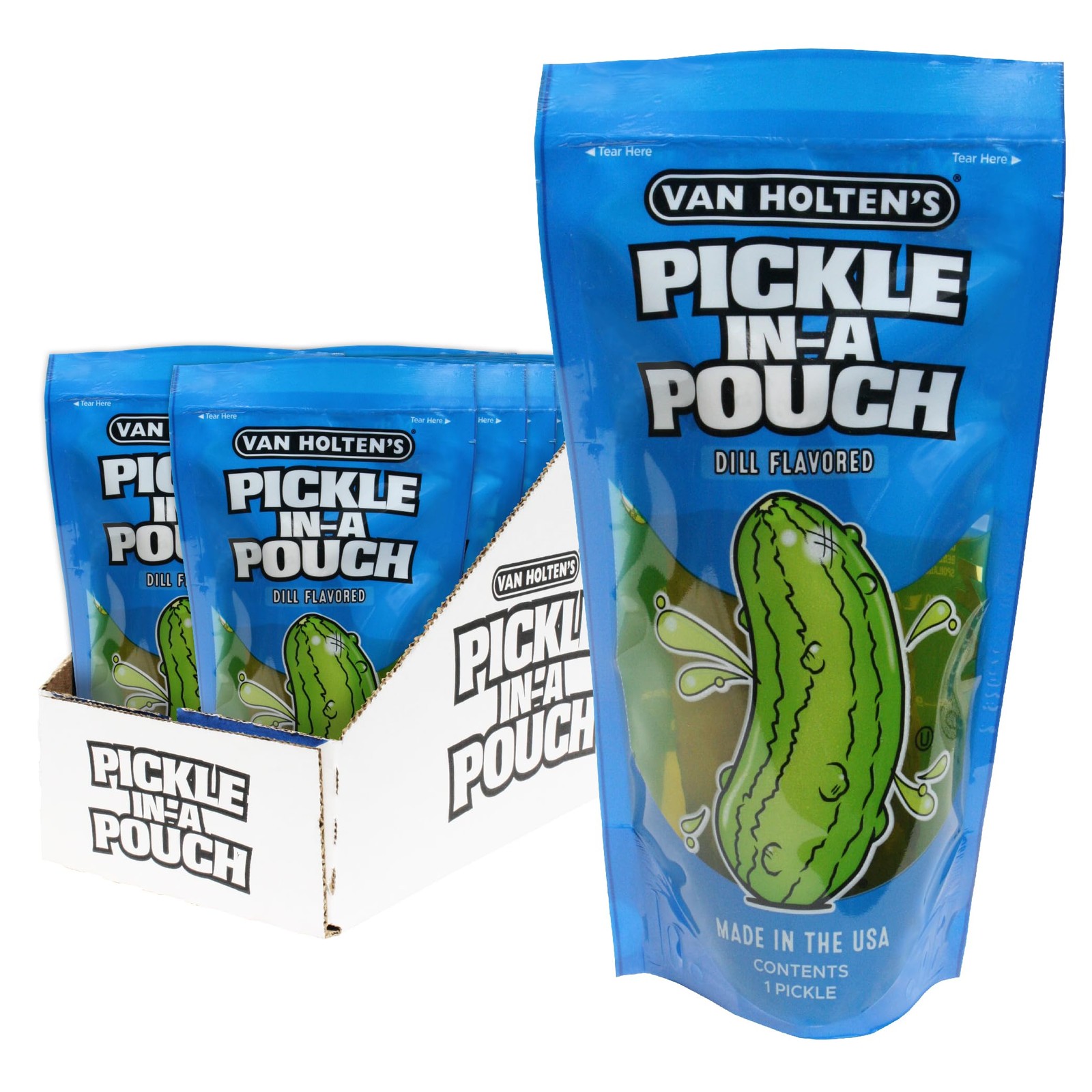 Van Holten’s – Pickle-In-A-Pouch Large Dill Pickles – 12 Pack