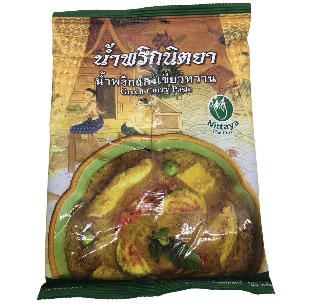Nittaya Green Curry Paste Thai Authentic Flavor for Curry Spicy Food , 17.6oz
