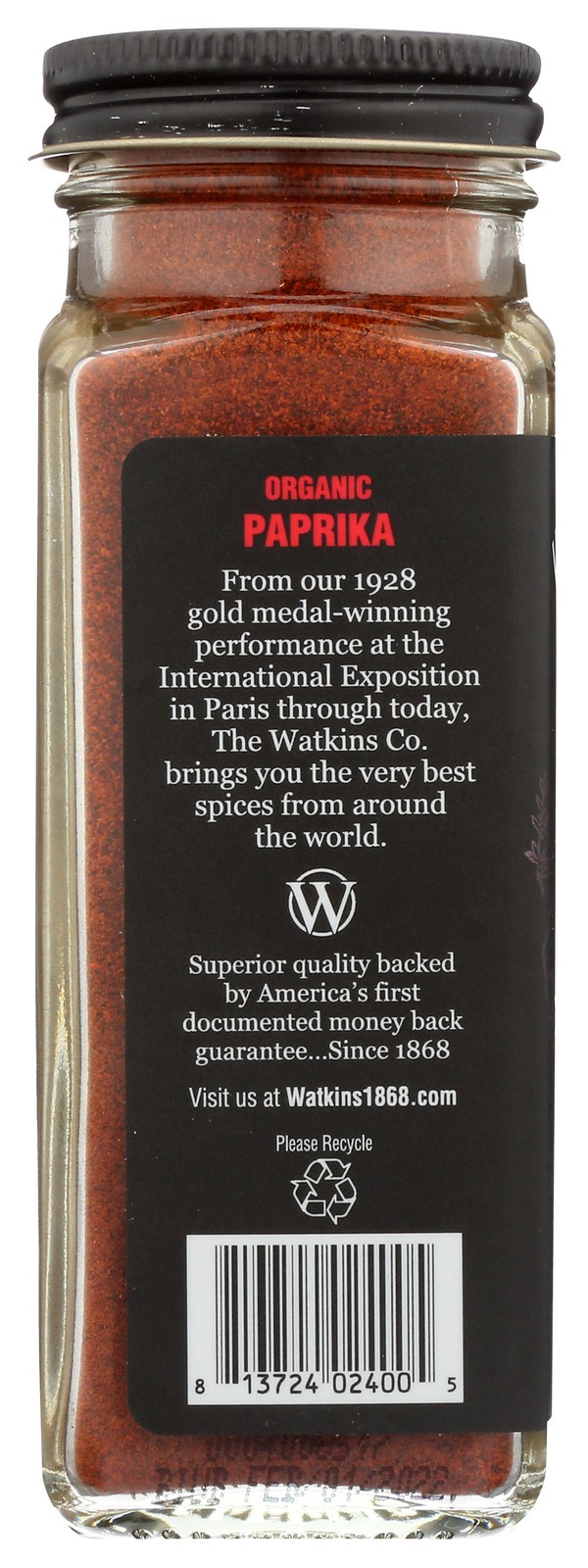 Organic Paprika By Watkins 2.9 Oz Spice Jar 1 Pack