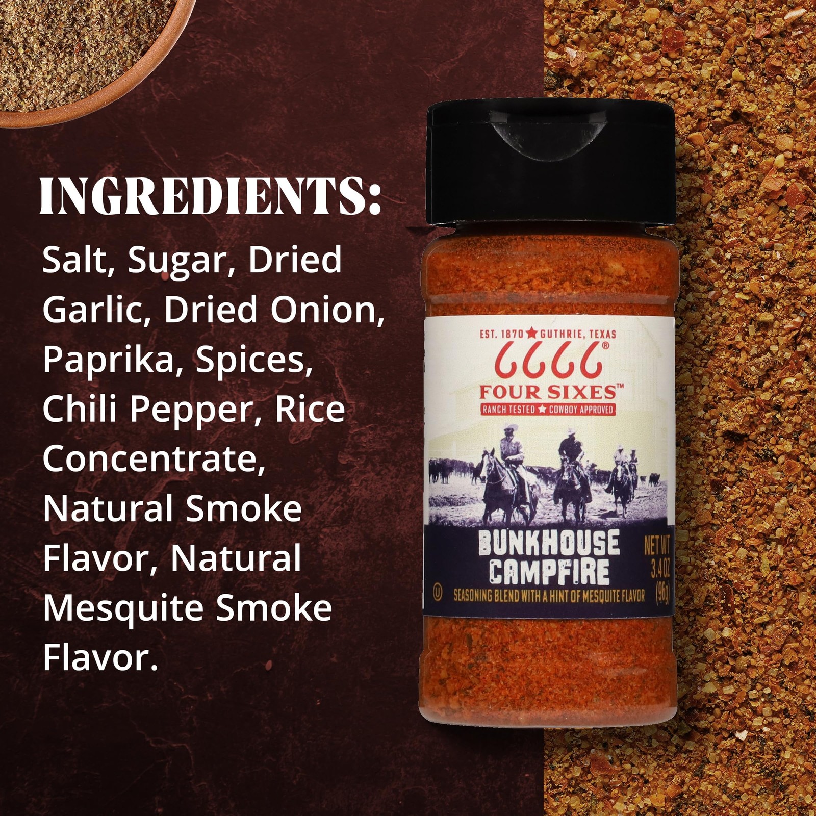 6666 Four Sixes Bunkhouse Campfire Seasoning, 6 Ounce 6 (Pack of 2)