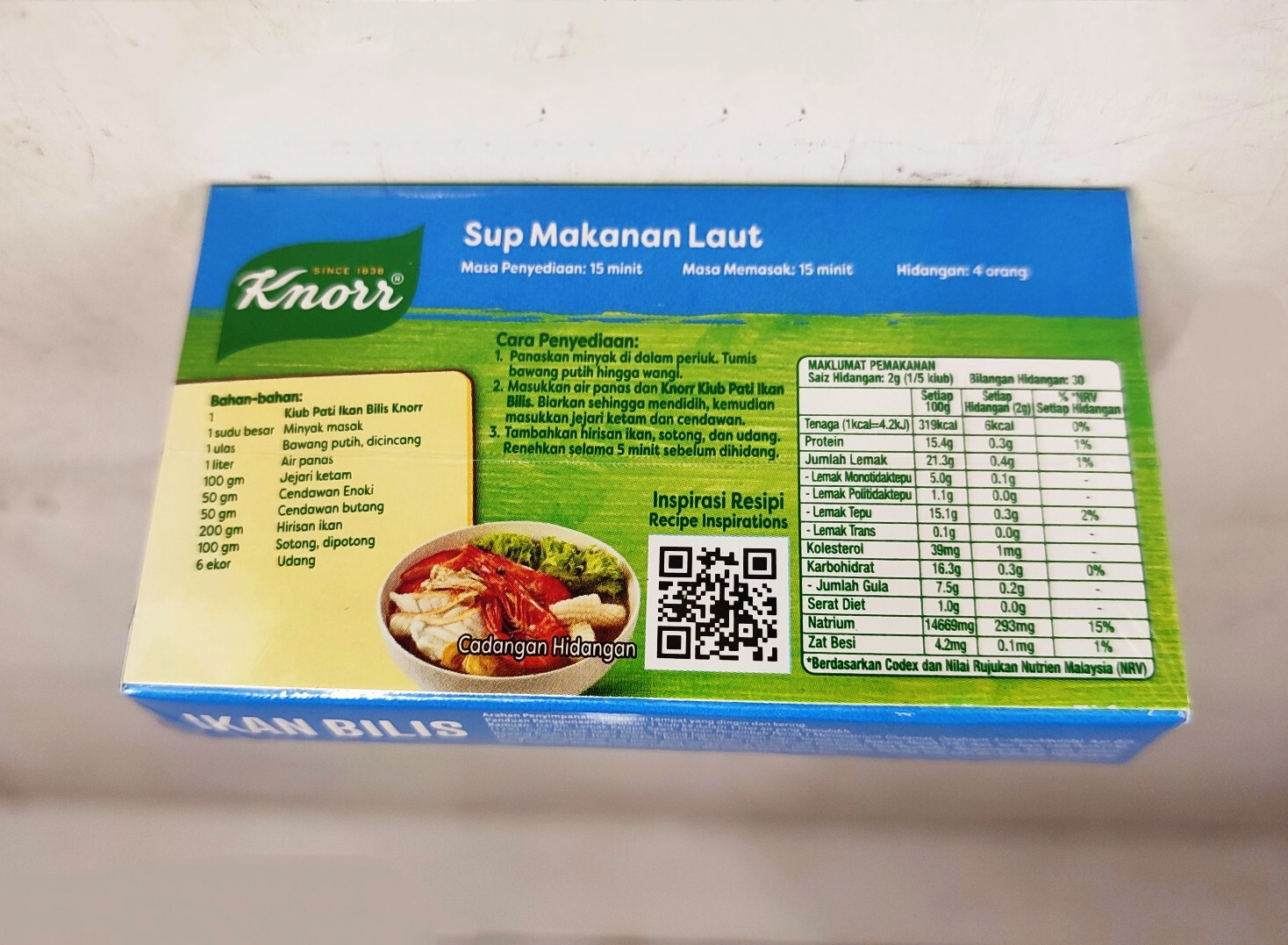 6 Cubes 60g KNORR Seasoning Real ANCHOVIES Stock No Preservative Added Free Ship