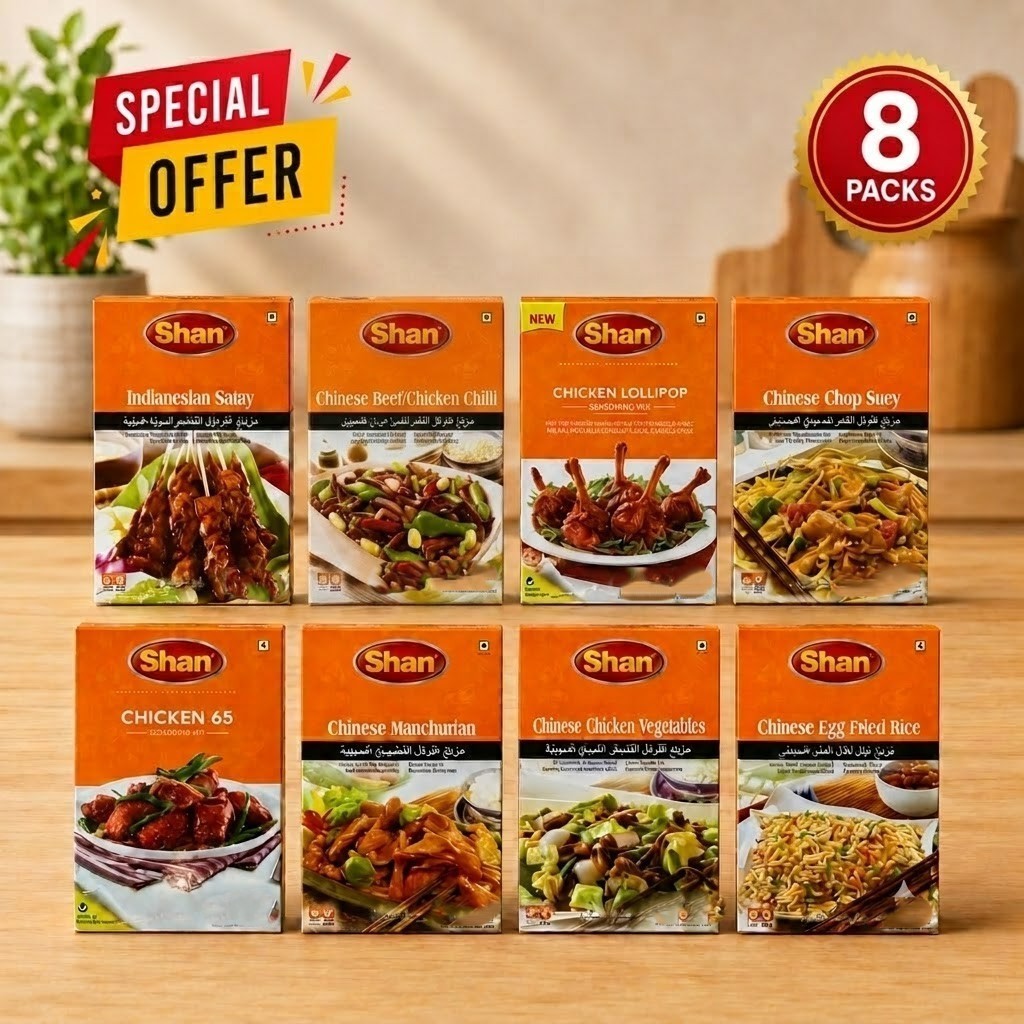 Shan Chinese & BBQ Recipe Mix Collection Pack – (8 Packs)