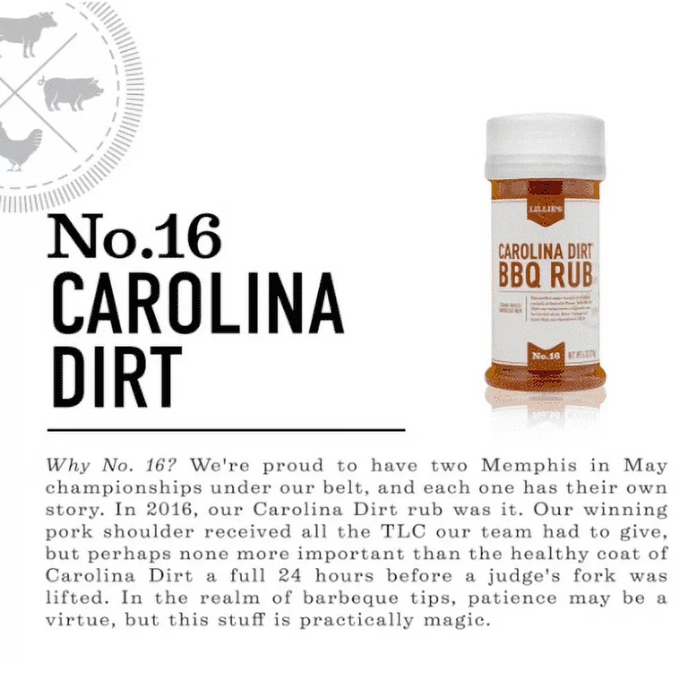 Lillie’s Q Carolina Dirt BBQ Rub – Carolina BBQ ,Pulled Pork & Chicken, 6 oz