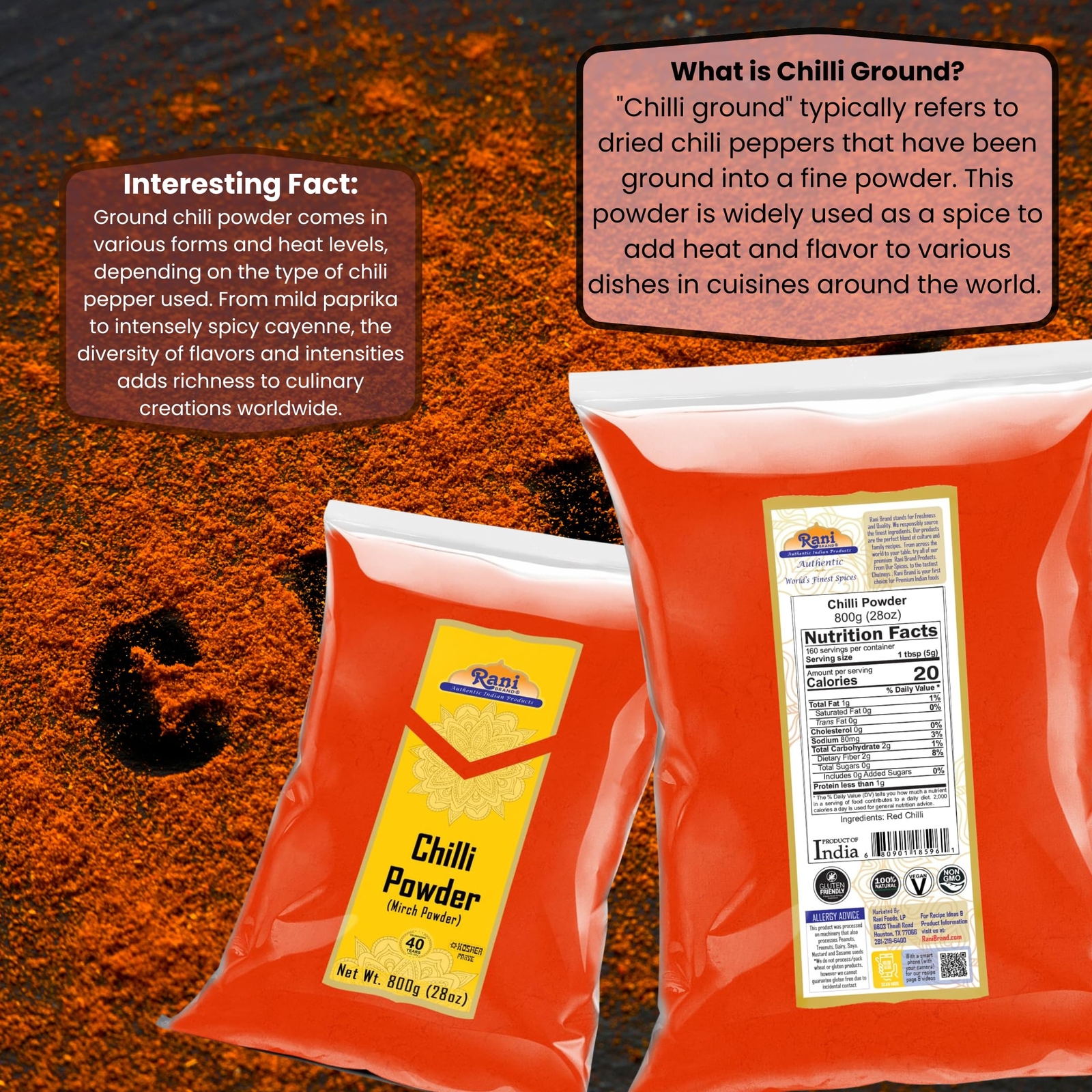 Rani Chilli Powder (Mirchi) Ground Indian Spice 28oz (800g)
