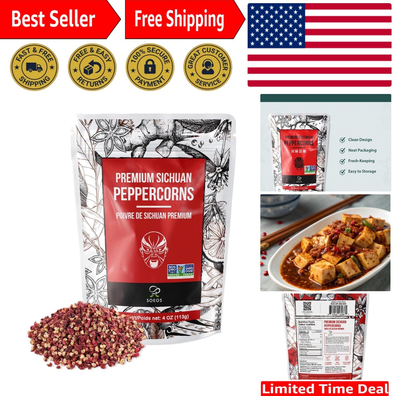 Szechuan Peppercorns 4oz – Flavor-Packed Numbing Spice for Authentic Dishes