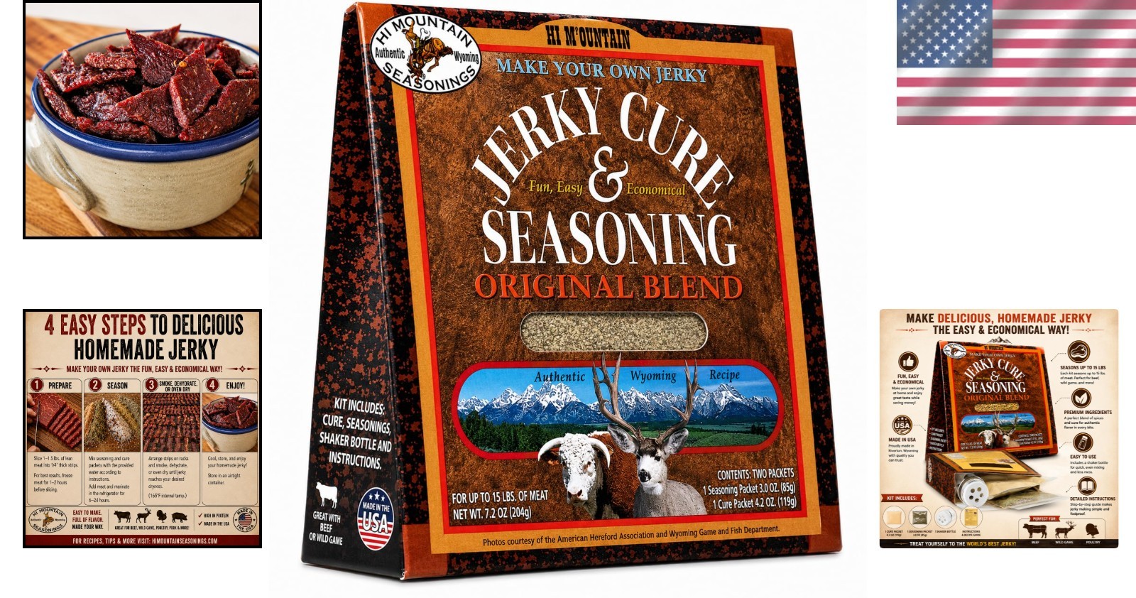 Jerky Seasoning & Cure Kit – Blend, Makes 15 lbs of Gourmet Jerky