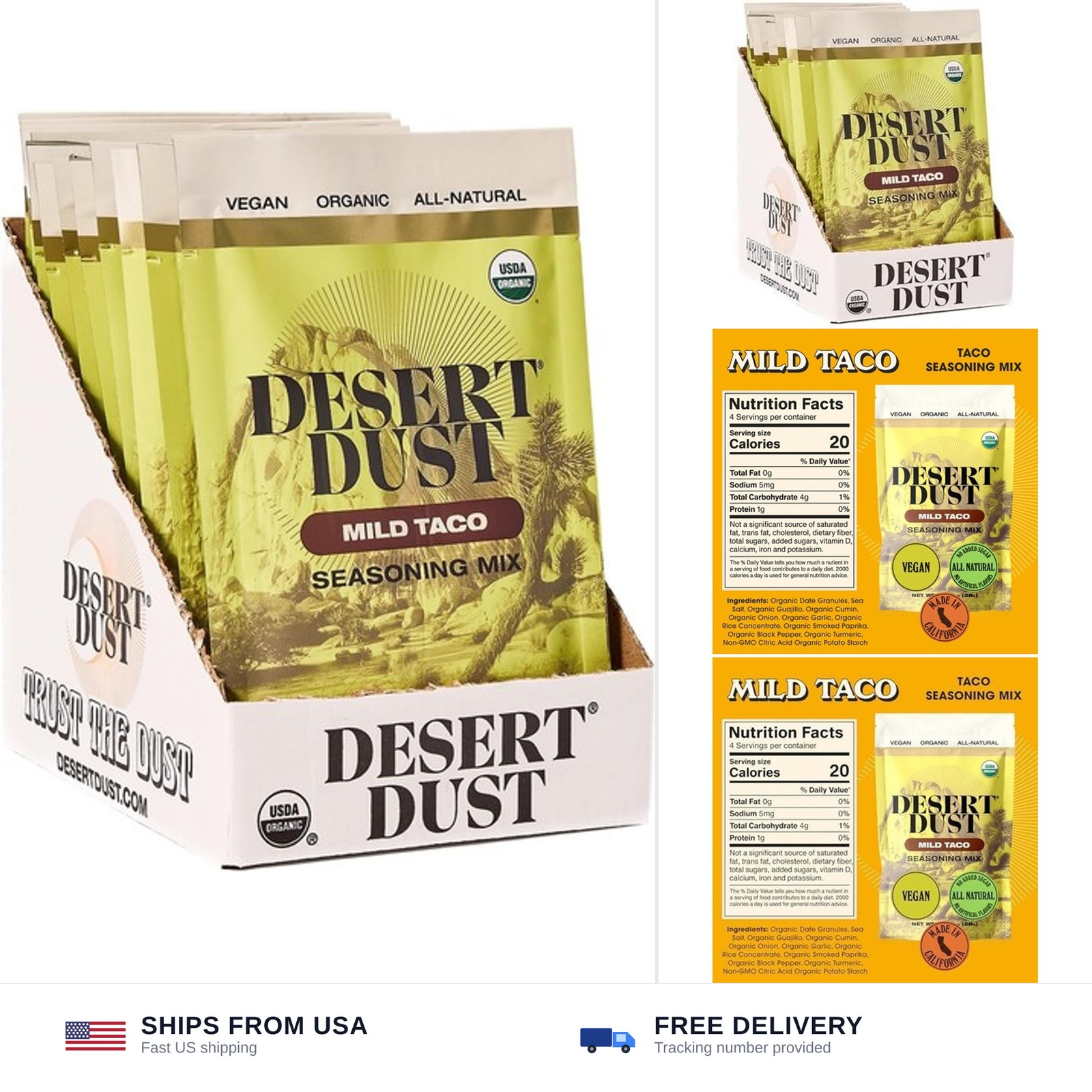 Desert Dust Mild Taco Seasoning | Organic, Gluten-Free, Vegan | All-Natural T…