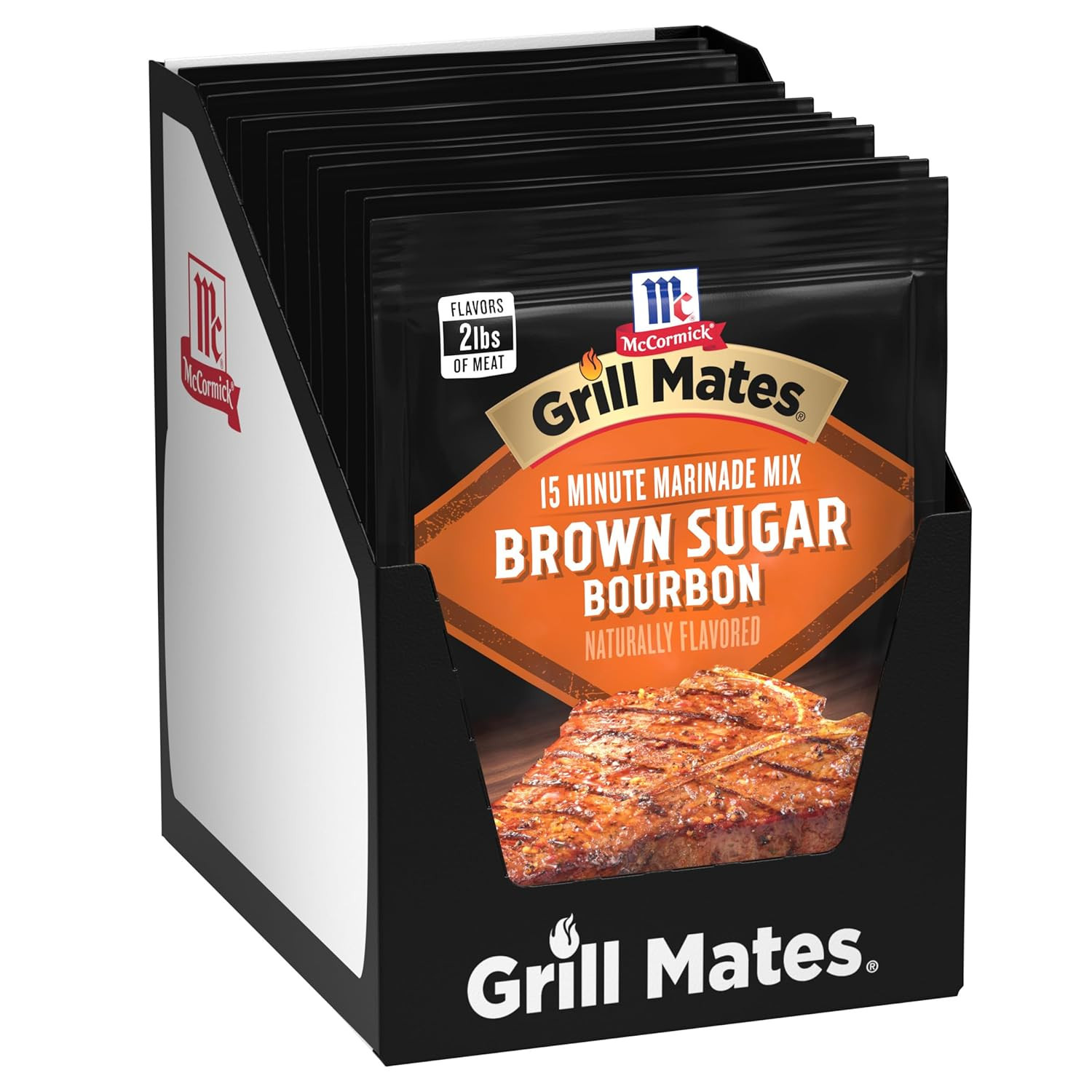 Mccormick Brown Sugar Bourbon Marinade 1.25oz Pack of 12 Sweet Smoky Rub