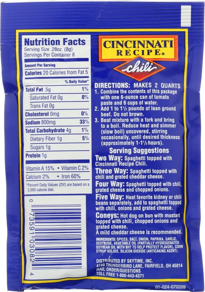 Cincinnati Recipe Mix 2.25 OZ (Pack of 6)