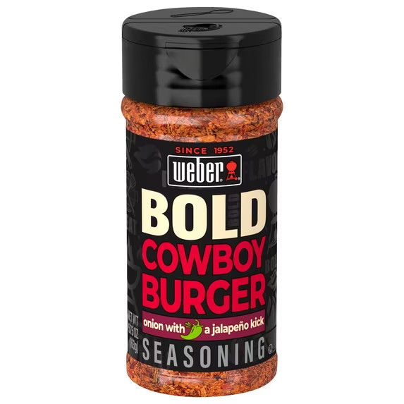 Weber BOLD Cowboy Burger, Onion & Jalapeno Burger Seasoning Blend, 5.75 oz
