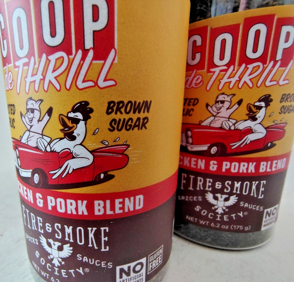 3X- Fire & Smoke Society COOP de THRILL Chicken/Pork Seasoning, 6.2oz, BB 4/27