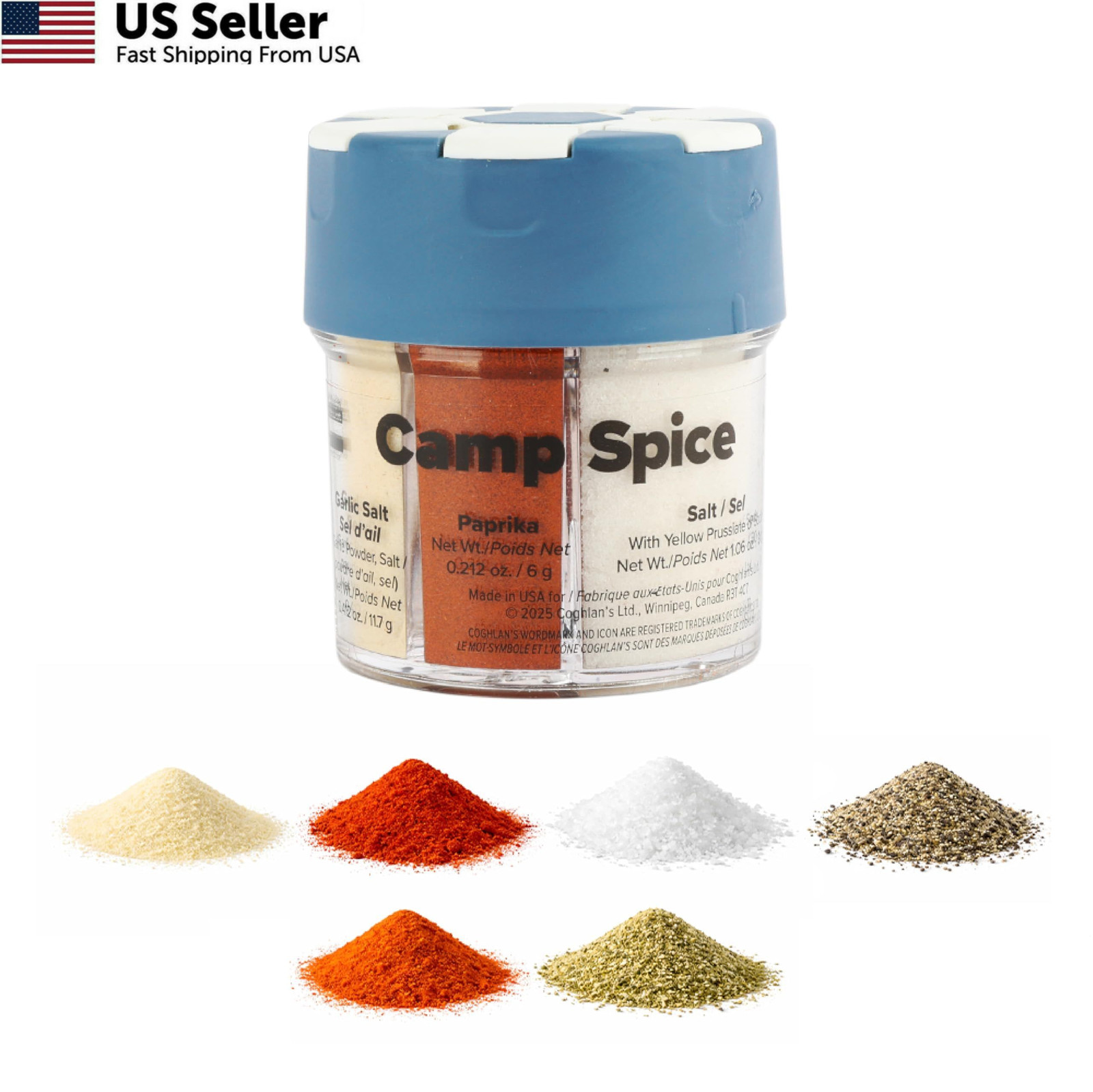 Coghlan’s Camp Spice – 6-in-1 Shaker with 1 Pack, Multi-Spice (New)
