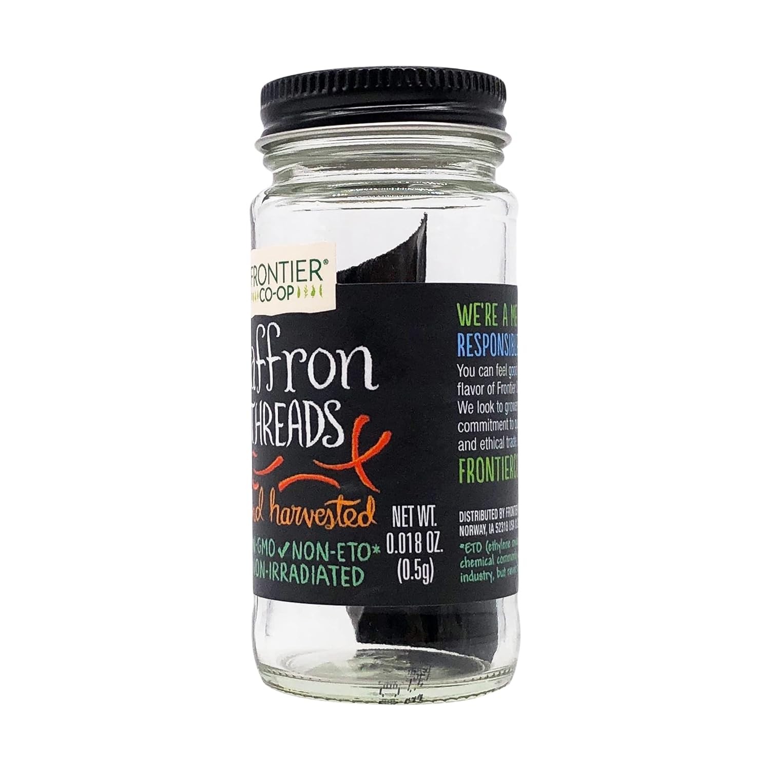 ✨Frontier Co-op Saffron Threads Hand Harvested 0.018 oz (0.5g) – 2 Bottle Pack