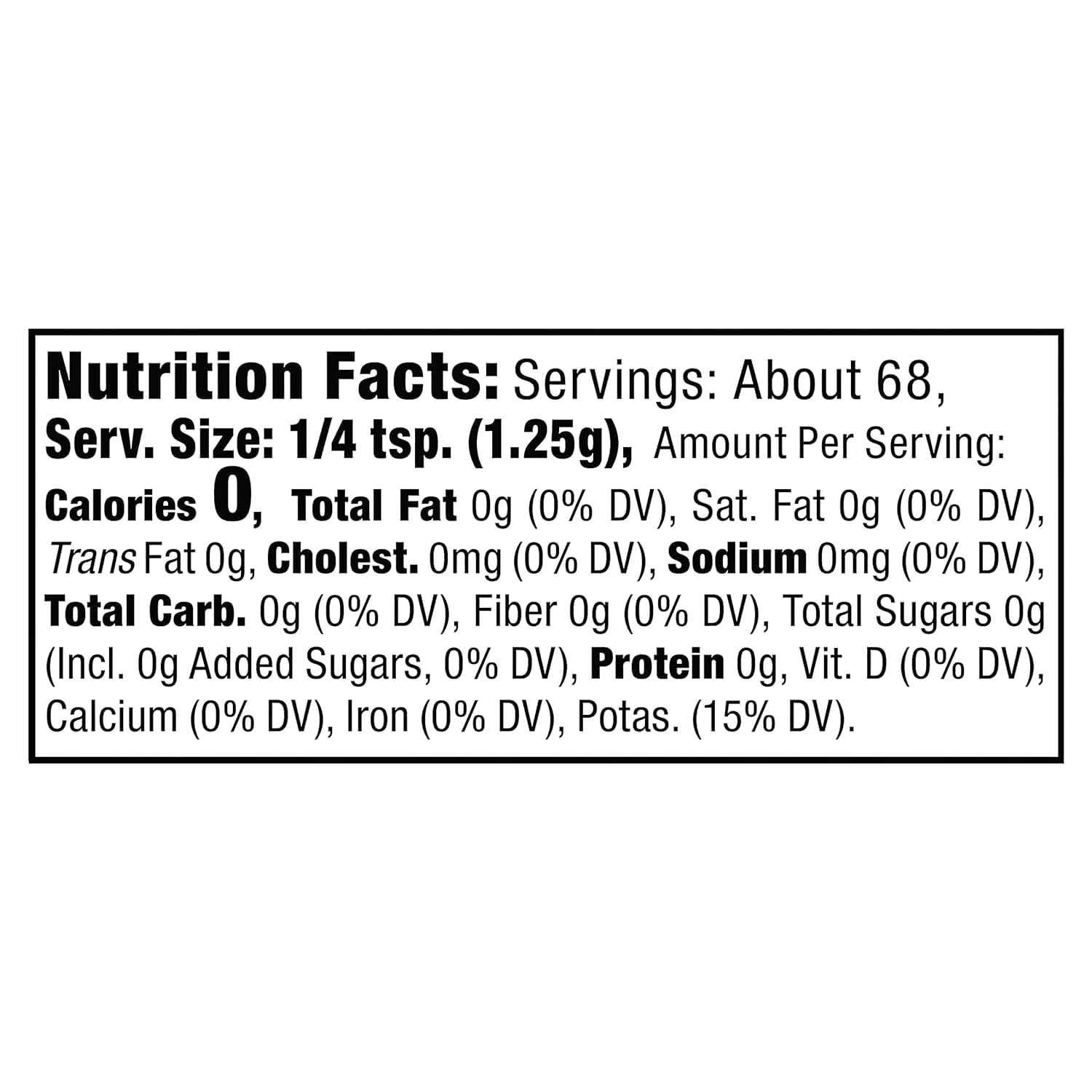 Sodium-Free Salt Substitute, 3oz Shaker Bottle Pack of 1
