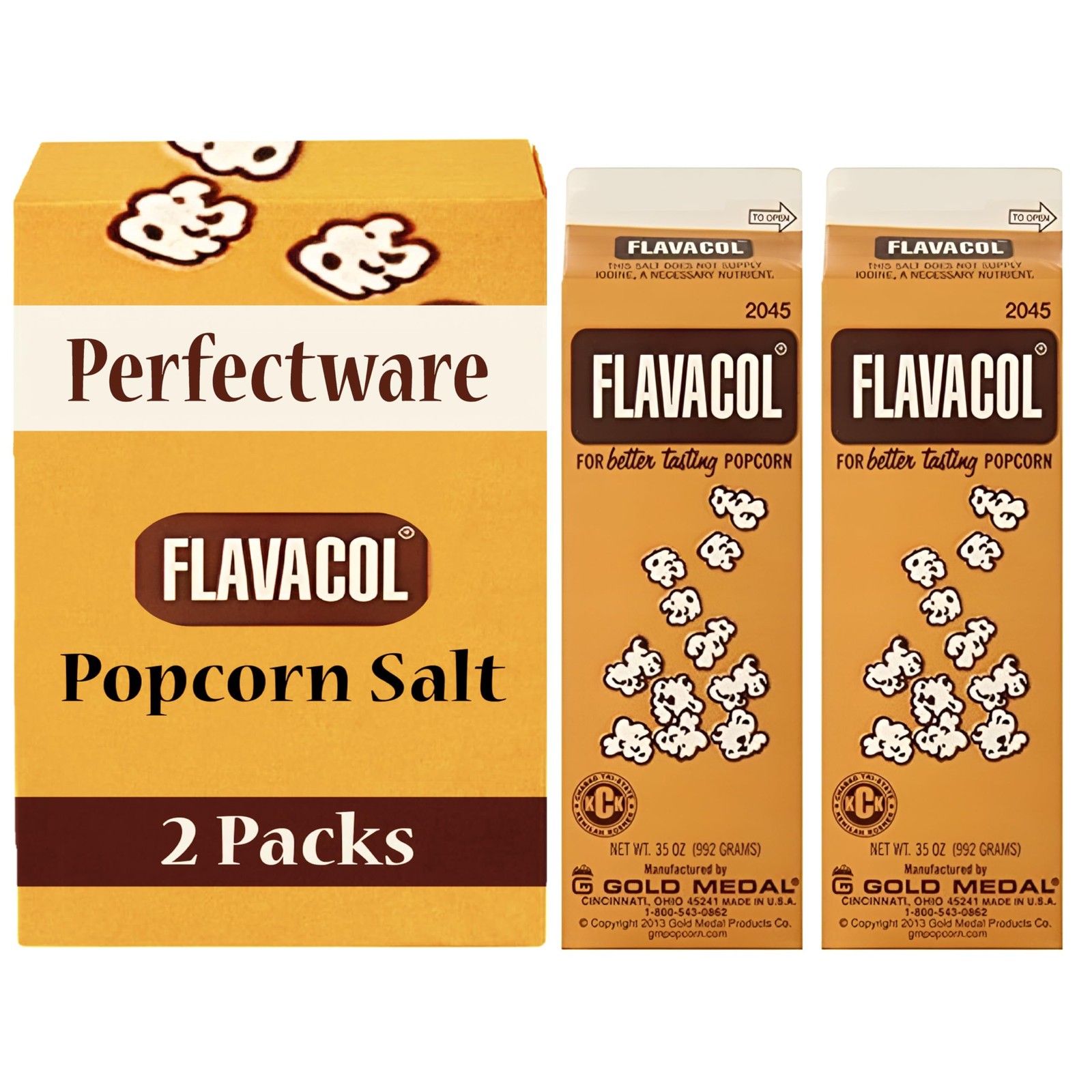 Perfectware Flavacol Popcorn Season Salt – 35 Ounce (Pack of 2),