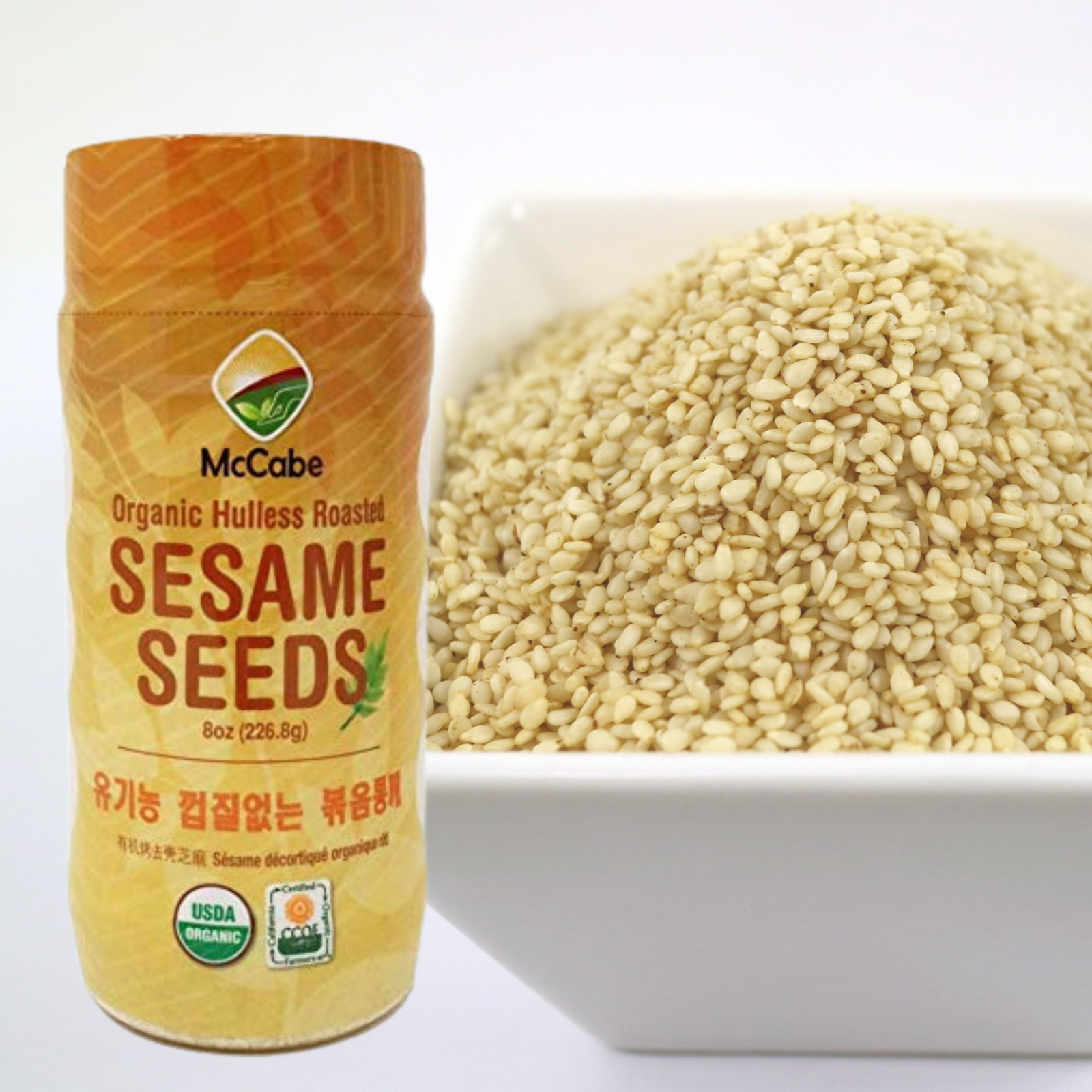 McCabe Organic Hulless Roasted Sesame, 8oz, USDA & CCOF Organic Certified