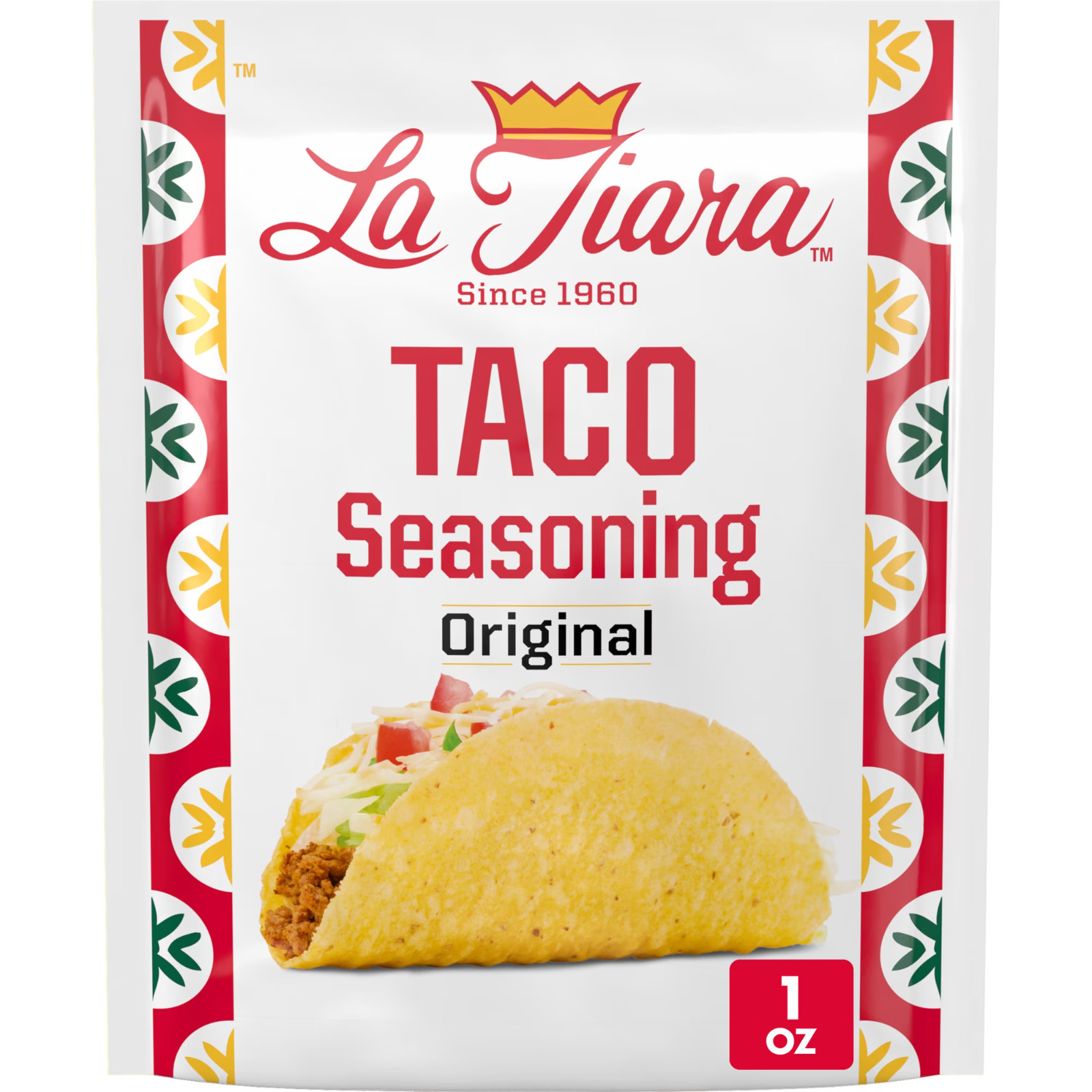 (6 pack) La Tiara Original Taco Seasoning Mix, Spices and Seasonings, 1 oz