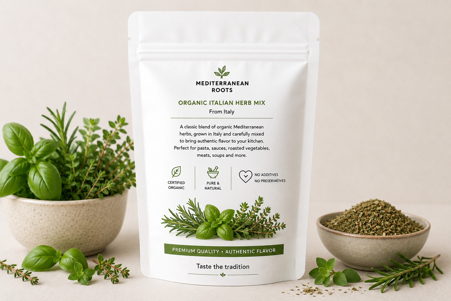 Organic Italian Herb Mix | Premium Italian Seasoning | Mediterranean Roots