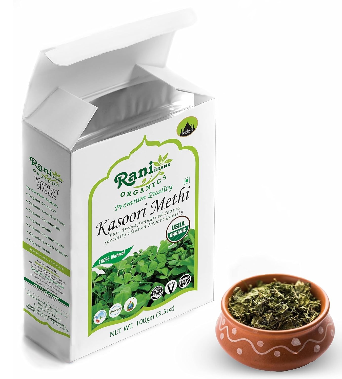 Rani Organic Fenugreek Leaves Dried Kasoori Methi 3.5oz 100g ~ All Natural | …