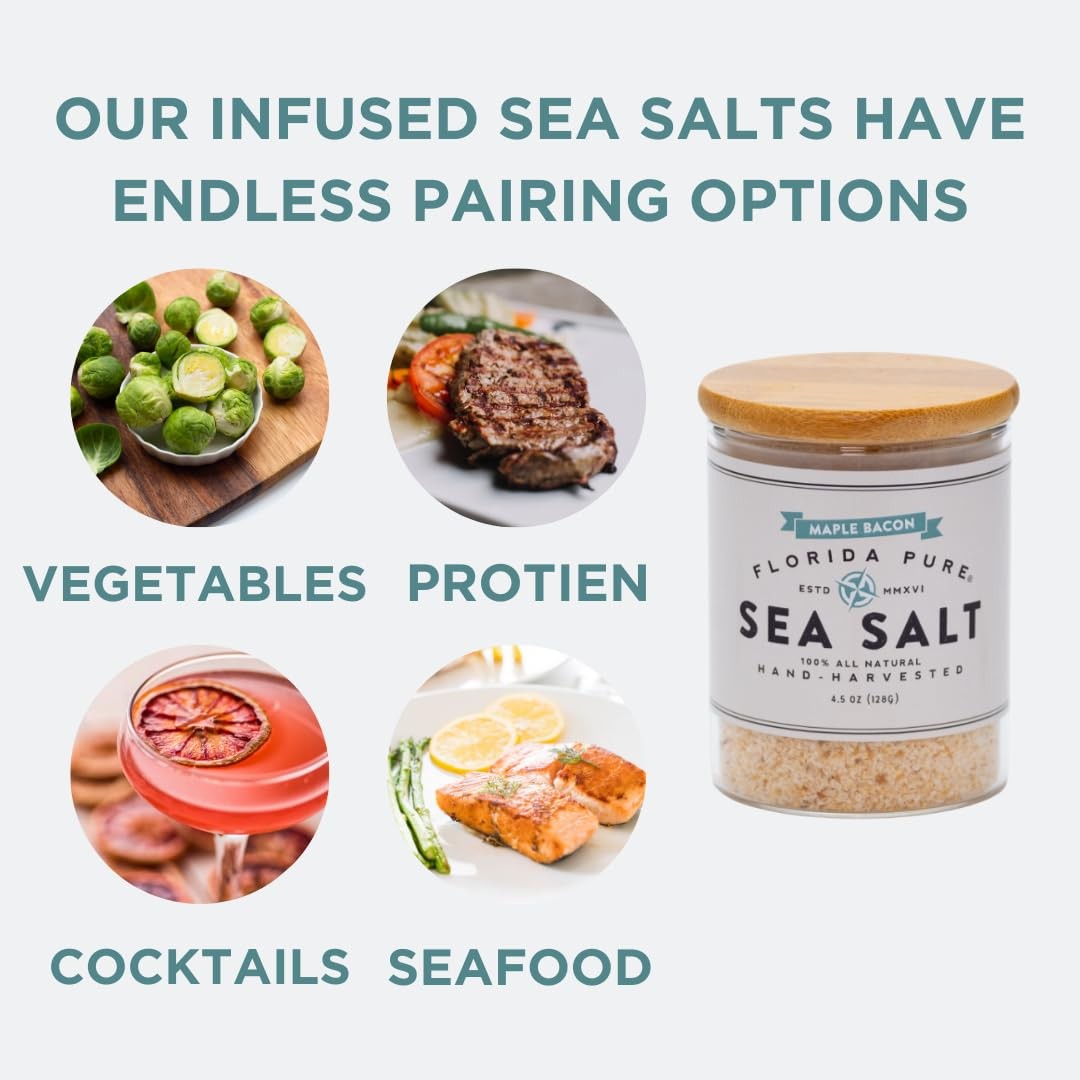Maple Bacon Sea Salt – Smoky, 80+ Mineral Salt, Natural, Unrefined, Non Iodiz…