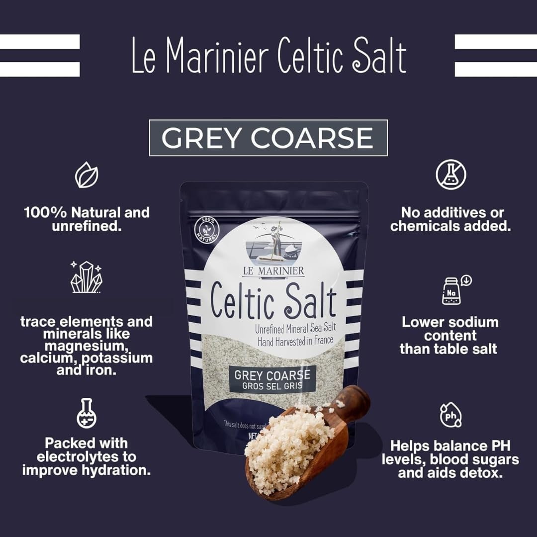 Light Grey Celtic Sea Salt Natural No Additives Hand Harvested Resealable Bag