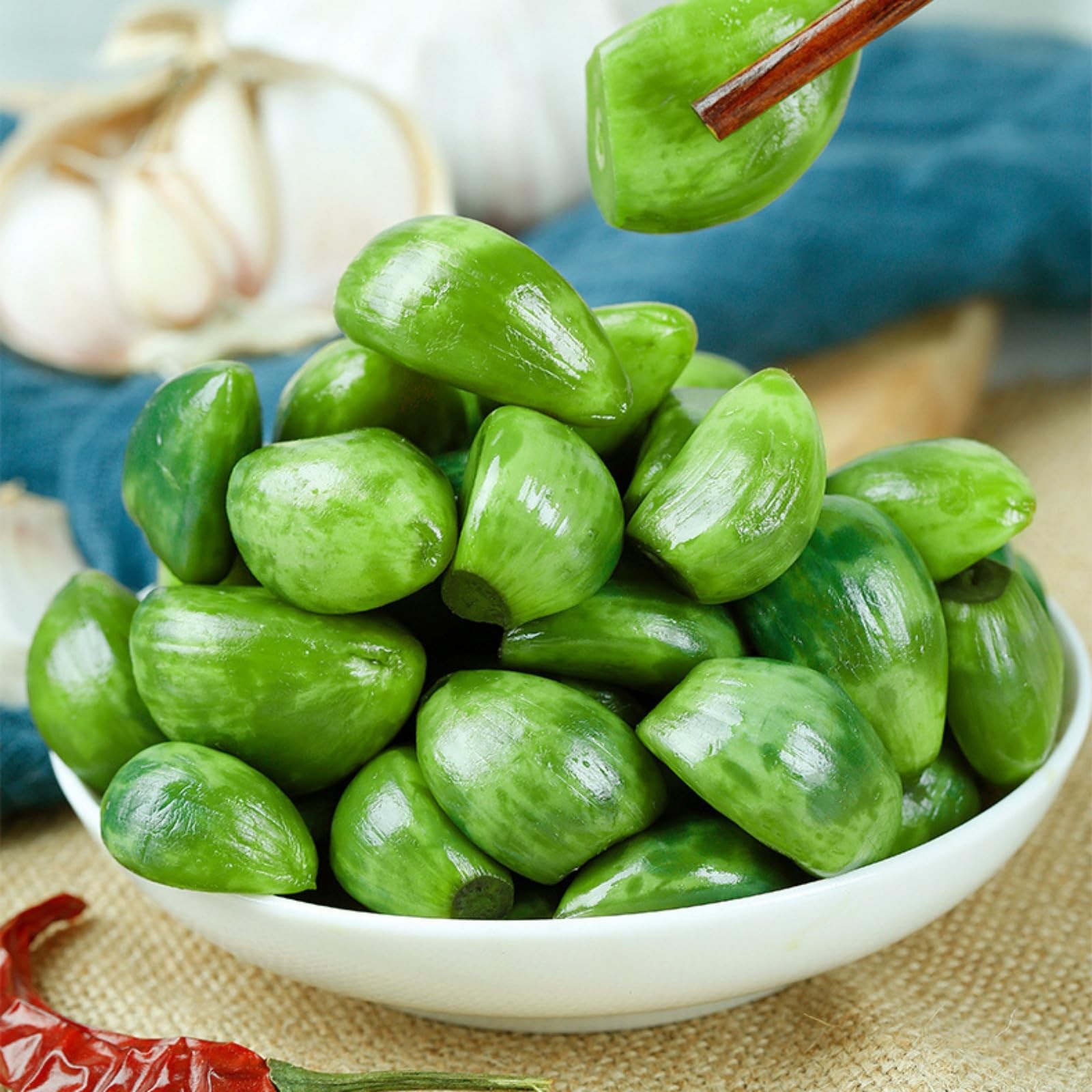 Laba Garlic, Jade Fresh Green Pickled Vegetable, Medium