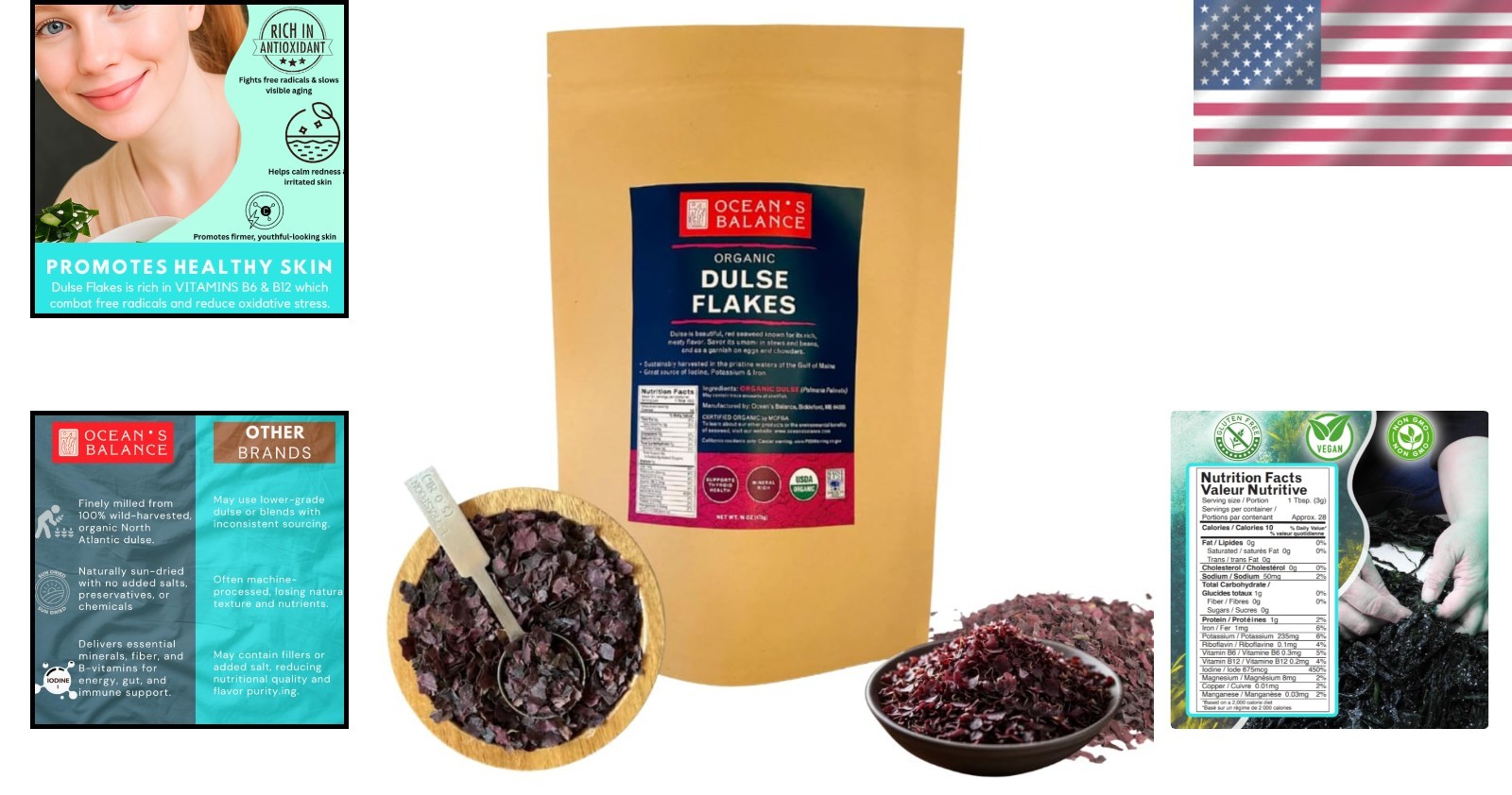 Nutrient-Dense Dulse Flakes – Maine Coast Seaweed – 1lb Bag