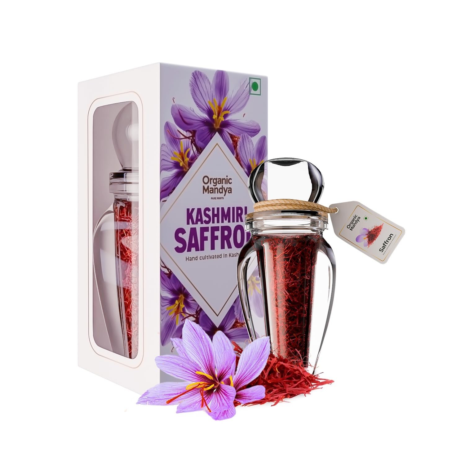 Organic Mandya Premium Kashmiri Saffron/ Kesar/Kumkumapuvvu 1 GM
