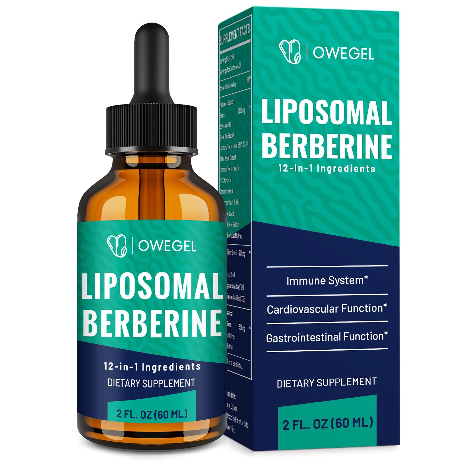 owegel Berberine HCL Supplement with Ceylon Cinnamon – Highly Absorbable…