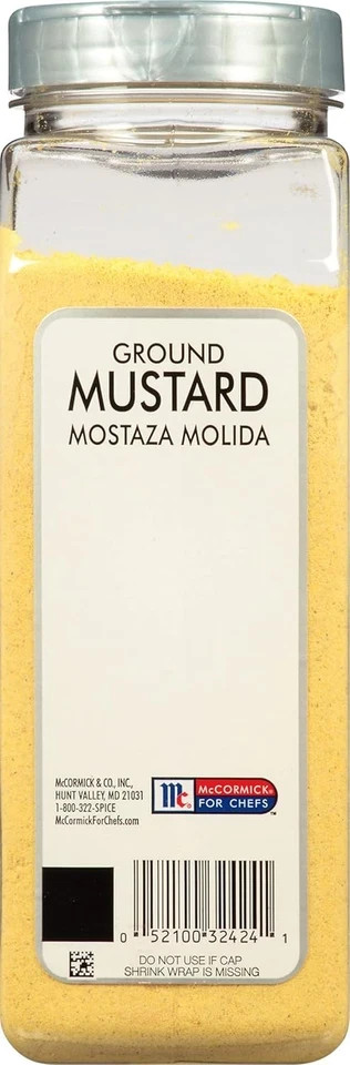 Ground Mustard, 16 Oz – One 16 Ounce Container of Ground Mustard Powder for a Sh
