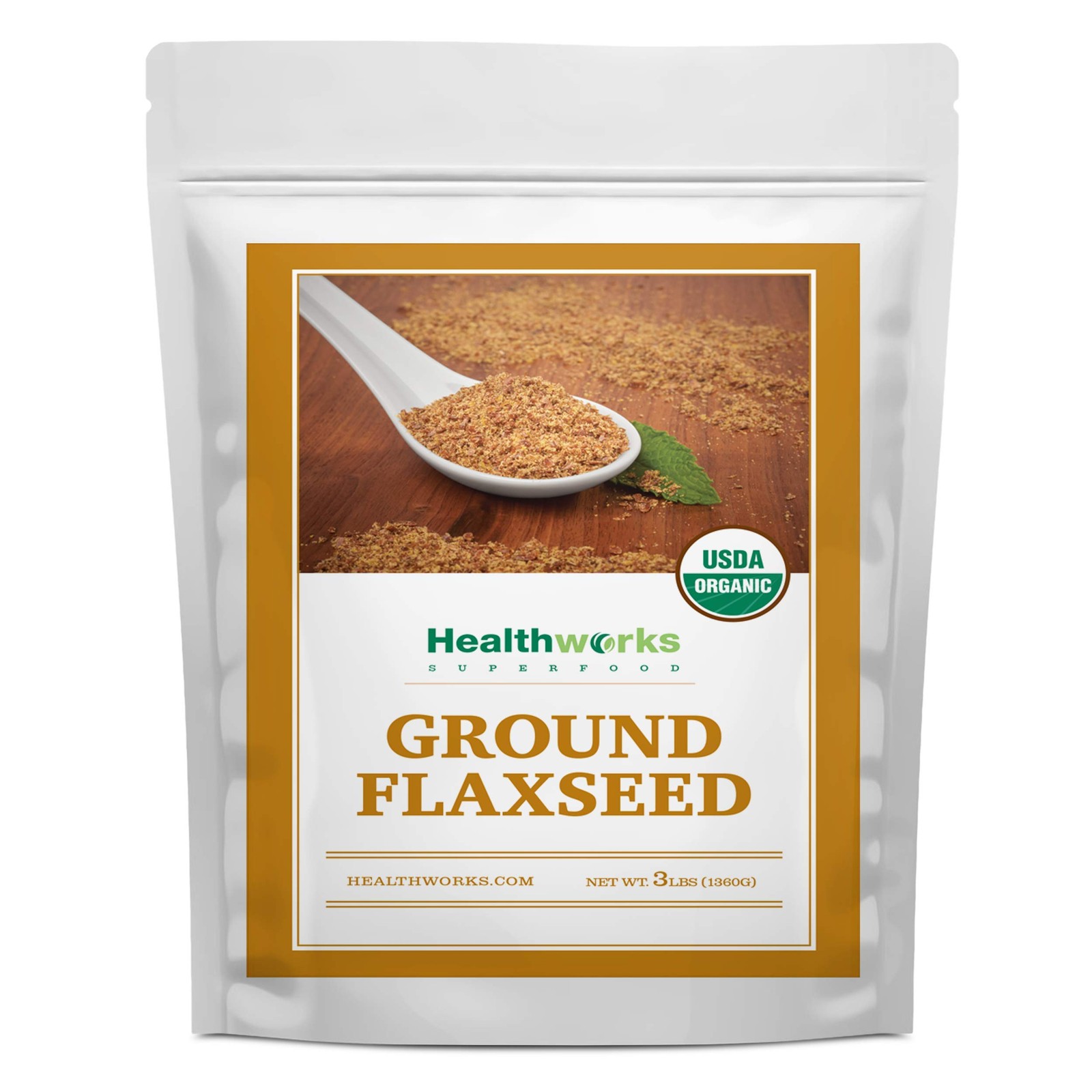 Healthworks Superfoods Ground Flax Seed Powder Organic – 3 Pound (Pack of 1)