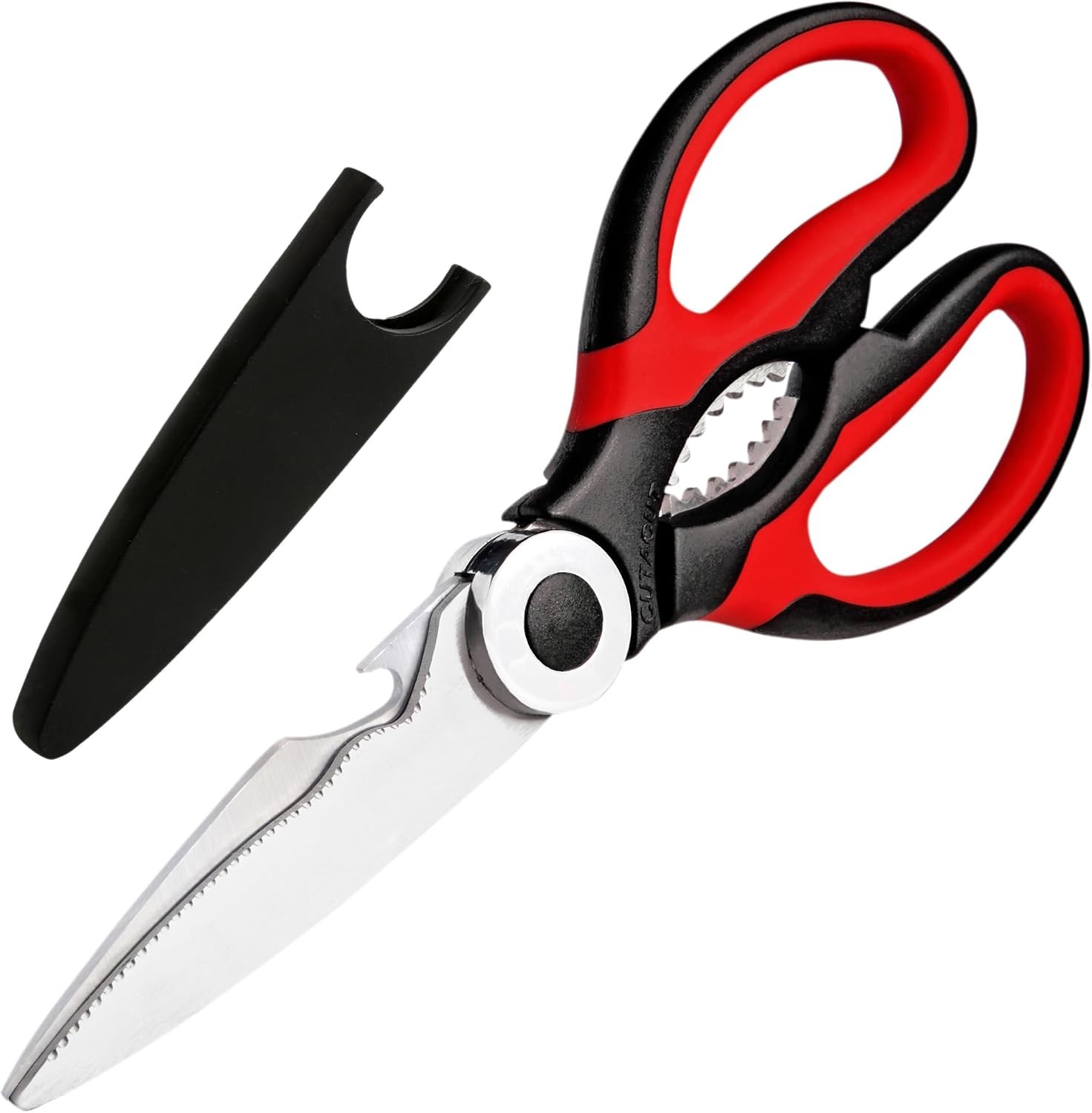 Kitchen Scissors Stainless Steel Sharp Blades with Cushioned Soft TPR Grip for