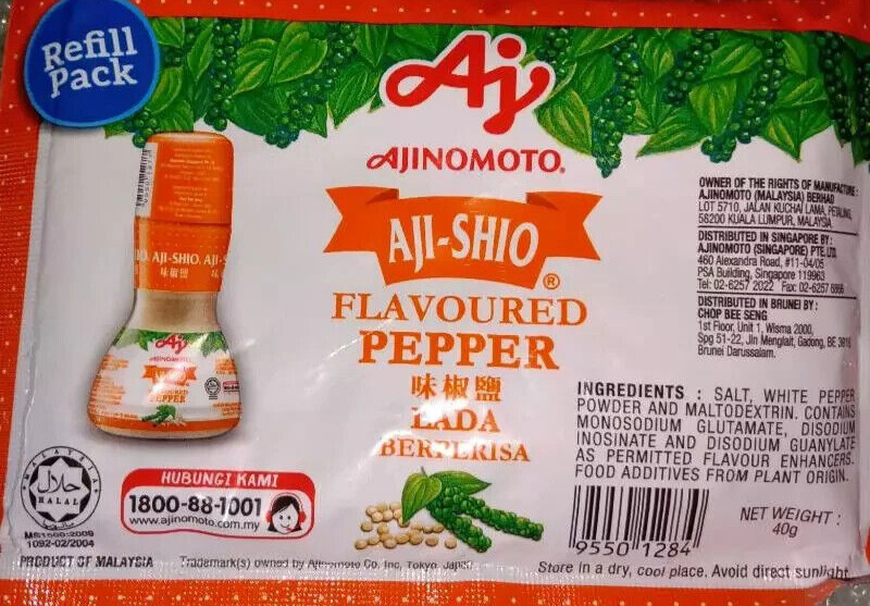 AJI-SHIO Flavoured White Pepper Refill 40g X 10 PACKETS